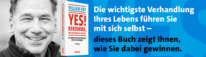 Die wichtigste Verhandlung Ihres Lebens führen Sie mit sich selbst!