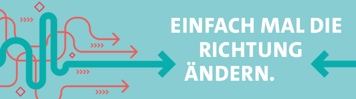 Banner "Einfach mal die Richtung ändern"